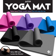 HTD Sport Matras Yoga Mat Black NBR 15mm Olahraga Senam Lantai Meditasi Gym Fitness Karpet Lantai