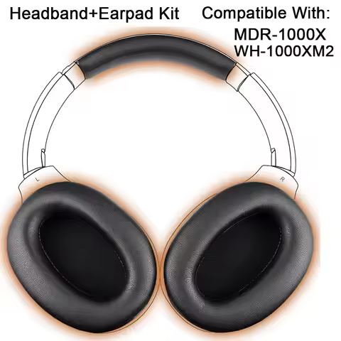 EarPads + Headband Kit for Sony WH-1000XM2 (WH1000XM2) & MDR-1000X (MDR1000X) Headphones Replacement