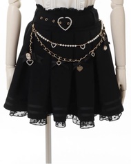 Lizlisa Butterfly Knot Pearl Chain กระชับสัดส่วนอเนกประสงค์ความยาวกลางกระโปรงวัสดุโพลีเอสเตอร์ครึ่งข