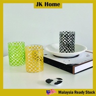 JK Home Chekered Glass Mug  | READY STOCK