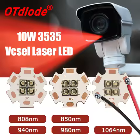 3535Vcsel Laser Infrared Lamp Beads IR 10W High Power 12W 4Chips 850nm/940nm/980nm/1064nm Light For 