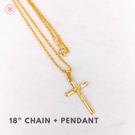 【hot sale】 COD PAWNABLE 18k Legit Original Pure Saudi Gold Cross Necklace