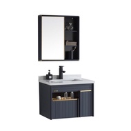 Modern Bathroom Cabinet with Ceramicl Sink Combo Mirror Cabinet Storage Organizer