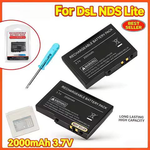 NEW Rechargeable Battery Pack For 2000mAh NDS DS Lite Replacement Battery with Screwdriver for NDSL 