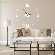 Mypink DIY Wall Clock For Home Office Frameless Modern 3D Wall Clock Mirror Stickers Hotel Room Design School Decoration SG