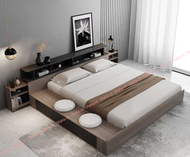 [ Freeship HCM ] GIƯỜNG NGỦ BỆT KIỂU NHẬT KÈM TỦ ĐẦU GIƯỜNG VÀ HỘC KÉO OHAHA - GB014