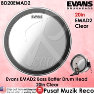 Evans BD20EMAD2 EMAD2 Clear Bass Batter Drum Head 20" Bass Drumhead / Drumskin / Drum Skin / Kulit D
