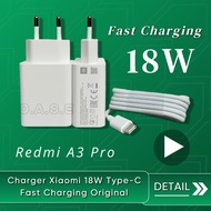 Xiaomi Redmi A3 Pro Original Fast Charging 18 Watt Charger USB Type C 18W
