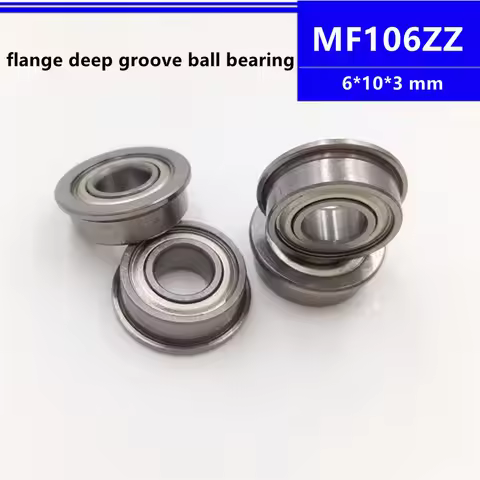 50-500pcs MF106ZZ 6*10*3mm F676ZZ LF1060ZZ flange deep groove ball bearing 6x10x3mm MF106Z Flanged b