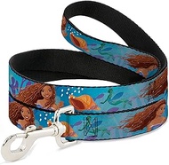 Disney Pet Leash, Dog Leash, The Little Mermaid Live Action Ariel Under The Sea Poses Blue, 6 Feet L
