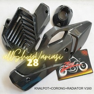 Vario 160 carbon radiator Cover Cover 1set vario 160 carbon original wtp imported ZORO funnel exhaus