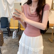 Women Short Sleeve Casual Wear Basic Top Women Crop Top Simple Women Shirt