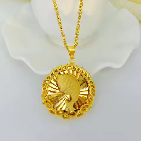 Unisex Flame Guanyin Maitreya Pendant 24K Gold AU999 - 3D carving, universal style, AU999 quality gu