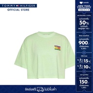 Tommy Hilfiger เสื้อยืด ผู้หญิง รุ่น DW0DW18141 LXY - สีเขียว ทรง Cropped Fit