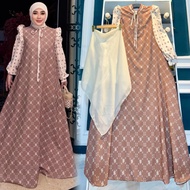 GAMIS SHELLASAUKIA GAMIS DRESS KATUN SET HIJAB ORI BY SHELLASAUKIA