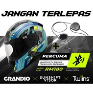 *FREE BLUETOOTH*GRACSHAW Full Face Helmet Grandio