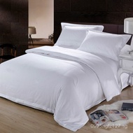80Five-Star Hotel Pure Cotton Set Homestay Satin Four-Piece Set White Theme Bedding Hotel 6PQ5