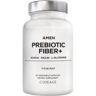 Amen Prebiotic Fiber, Acacia, Chicory Inulin, L-Glutamine, 60 Capsules | Organic chicory inulin and 