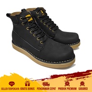 DOLCIMOD - Sepatu Boots Pria Kulit Sapi Cibaduyut Safety Ukuran 38-44 Country Boots Kerja Lapangan O