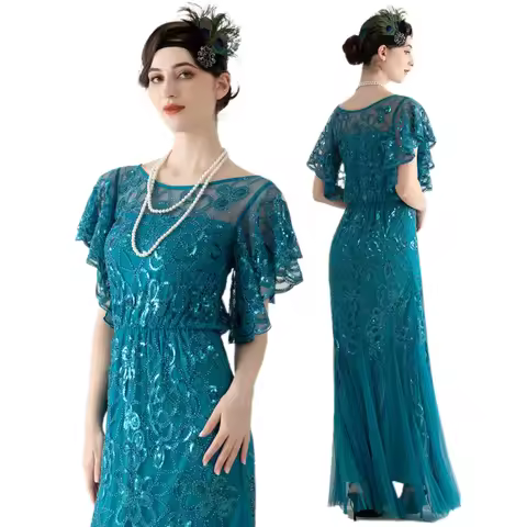 1920s Flapper Dress Women's Fashion Vintage Great Gatsby Color Sequin Tassel 20s Party Costume