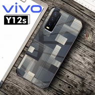 Soft Case Glass Kaca Vivo Y12S  | Case hp | B20 |  Casing Hp  Vivo Y12S  | Case handphone  Vivo Y12S
