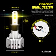 Đèn pha ô tô Novsight New N12Y LED 9005 (HB3) 9006 (HB4) H1 H3 H4 H7 H11 Bộ đèn pha LED Bộ đèn pha s