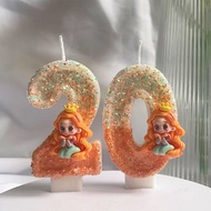 Birthday candle birthday candle Crown Princess Beautiful Girl birthday Creative Paraffin birthday ca