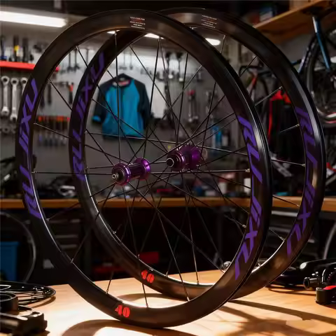 RUJIXU 6pawls Ultralight 700C Height 30/40/50MM Pull Straight Flat Spokes Wheel Group V / C brake di