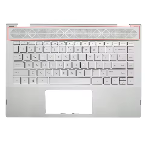 Palmrest Keyboard With Backlight For HP Pavilion X360 14-CD 14-CD1055CL Silver Color