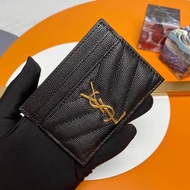 MONOGRAM SAINT LAURENT Card Holder, Accessory with Metal Link YSL Logo and MATELASSÉ Stitching.SLP C
