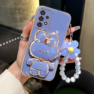Casing Samsung A32 4G 5G A52 A52S A72 Phone Case TPU 3D Rabbit Stereo Stand Ultra Thin Electroplated