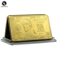 โลหะชุบทองทองคำแท่งสิบดอลลาร์สหรัฐงานฝีมือคอลเลกชันเหรียญที่ระลึก USD ของขวัญวันหยุด