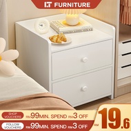 Bedside Table Side Table with 2 Drawer Bed Side Table With Locker Small Apartment Side Table Rak Bil