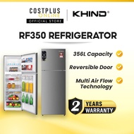 Khind RF350 Fridge Refrigerator 2 Door Peti Sejuk Peti Ais 356L 冰箱 No Frost Cooling Reversible Door