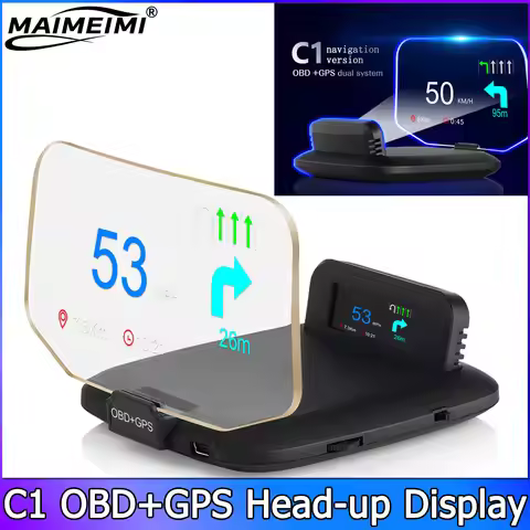 QC Navigation Projection C1 Car OBD2+GPS HUD Head-Up Display Car Projector Speedometer Water Tempera