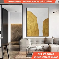 Wall painting, Large 3D Gold Abstract Painting White Minimalist Painting Large White Abstract Painti