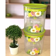 [TUPPERWARE] Floral Raya One Touch OT Large Canister (1pc) 4.3L bekas container