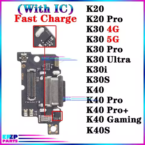 Charger Connector for Xiaomi Redmi K20 K30 K30i K30S K40 K40S 4G 5G Gaming Pro + Ultra Charging Boar