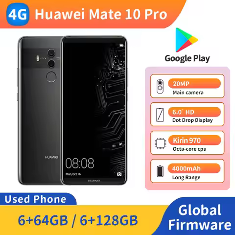 Huawei Mate10 Pro 4g SmartPhone 4000mAh Battery 12MP Camera Original Used Phone