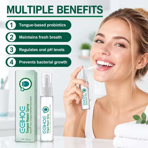 Eelhoe Tongue Care Spray Tongue Clean Smooth Comfortable Care Reduce Swelling Soothe Tongue Fissured
