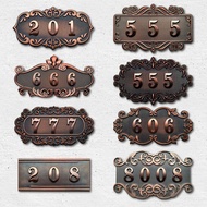 Bronze Number Plate European Hotel Hotel House Number Plate Household Creative Retro Room Number Pla