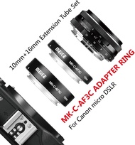 MEIKE MK-C-AF3A Metal Auto Focus Macro Extension Tube Set for Canon EOS-M วัสดุโลหะ
