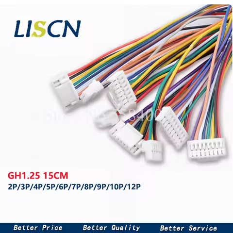 10Pcs Micro JST GH 1.25 2P 3P 4P 5P 6P PIN Male Female Connector With Wire 15cm Cable 150mm GH1.25 S