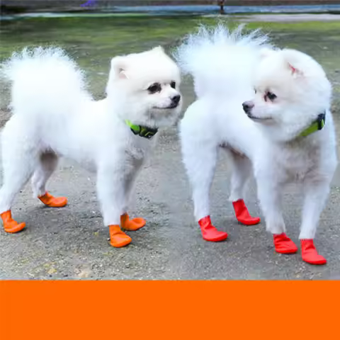 4Pc/Set Waterproof Paw Protector Balloon Rubber Rain Boots Cat Socks Footwear Anti Slip Pet Dog Shoe