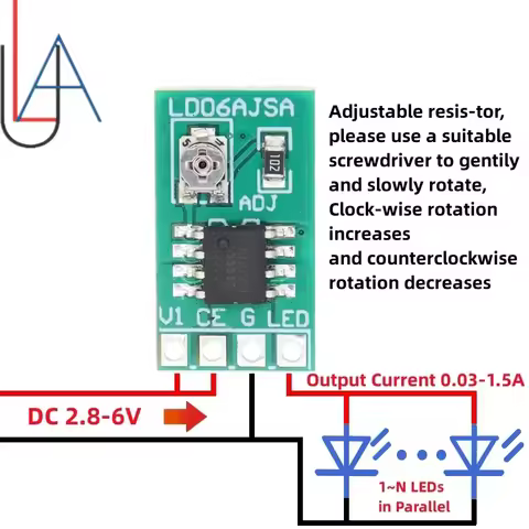 30-1500MA Adjustable Current LED Module Audio Constant 3.3V 3.7V 4.2V 5V PWM Driver Board Power Cont