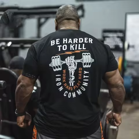 Gym Fitness Shirt Men's Sports Undead Nirvana Fashion Loose Oversized T-shirt Short Sleeve Cotton Bl