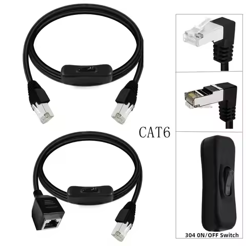 Gigabit Cat6e Network Jumper With 304 Switch RJ45 Ethernet Network Male To Female Extension Cable Co
