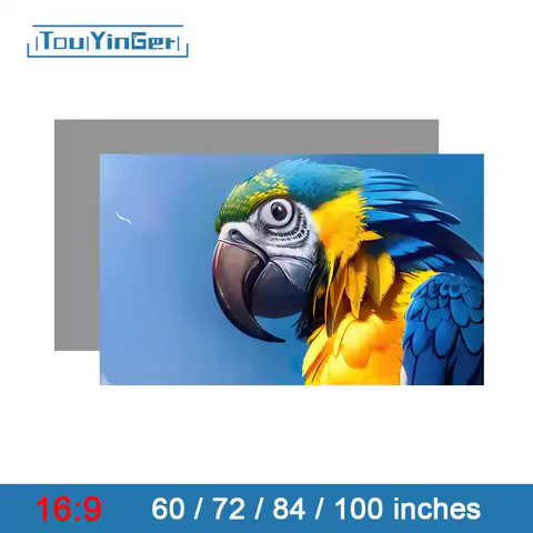 Touyinger 16:9 High Brightness Reflective Projector Screen 60 72 84 100 120 130 Inches Fabric Cloth 