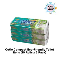 Cutie Compact Eco-Friendly Gulung Tandas / Cutie Compact Eco-Friendly Toilet Rolls 3ply (10 Roll x 3