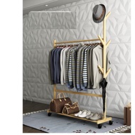 BAMBOO RACK Hanger Cloth Coat Hanger Simple Modern  Cloth Ampaian Baju Rak Baju Simple Style With Wh